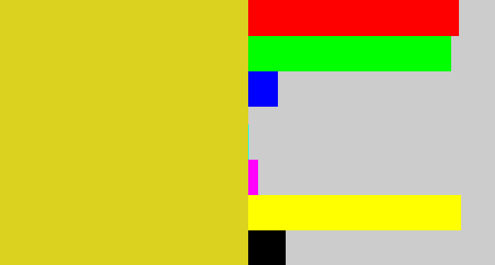 Hex color #dad21e - piss yellow