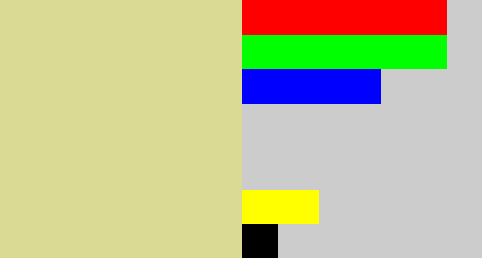 Hex color #dada94 - beige