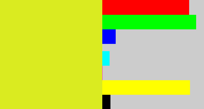 Hex color #daeb20 - sickly yellow