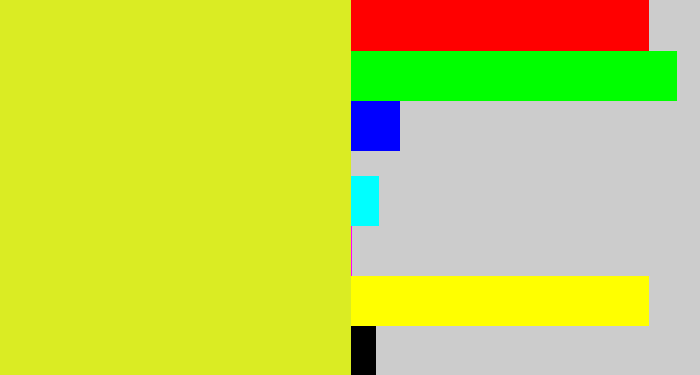 Hex color #daec23 - sickly yellow