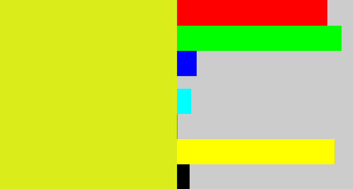 Hex color #daed1b - sickly yellow
