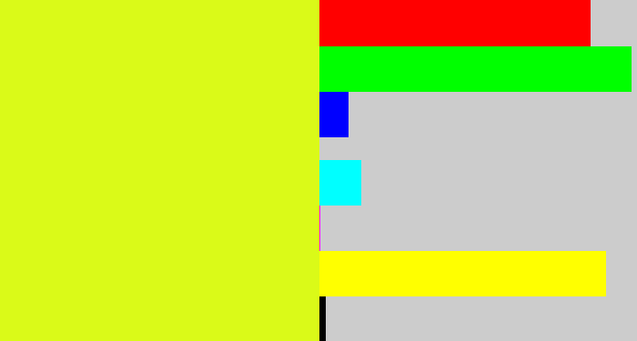 Hex color #dafa18 - lime yellow