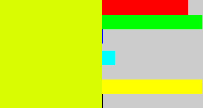 Hex color #dafc02 - neon yellow