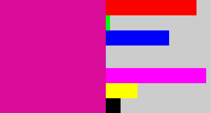 Hex color #db0b99 - neon pink