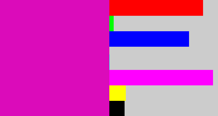 Hex color #db0bba - hot magenta