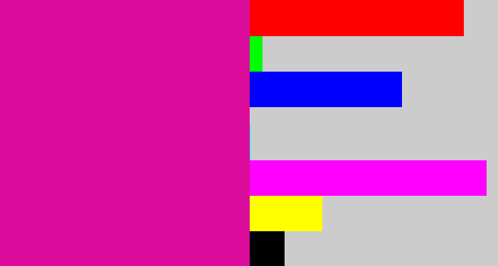 Hex color #db0c9c - neon pink