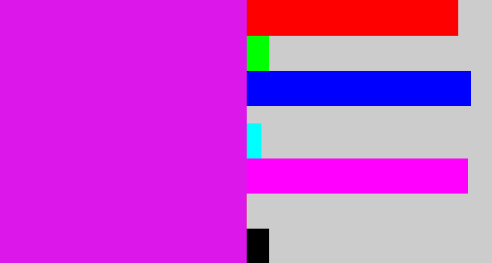 Hex color #db17e9 - purple/pink