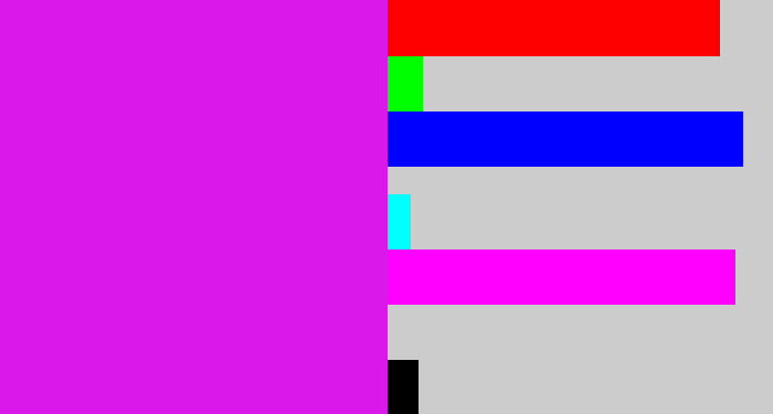 Hex color #db18ea - purple/pink