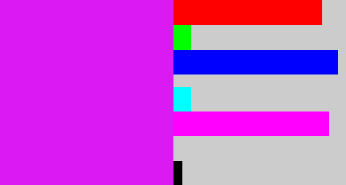 Hex color #db19f3 - pink/purple