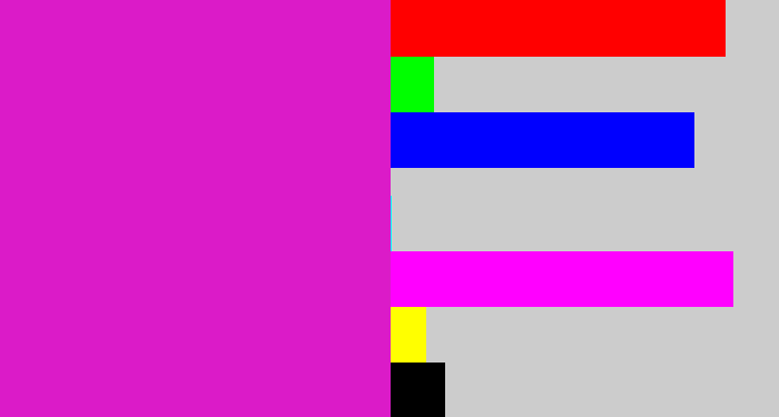 Hex color #db1bc8 - purple/pink