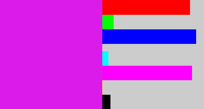 Hex color #db1bea - purple/pink