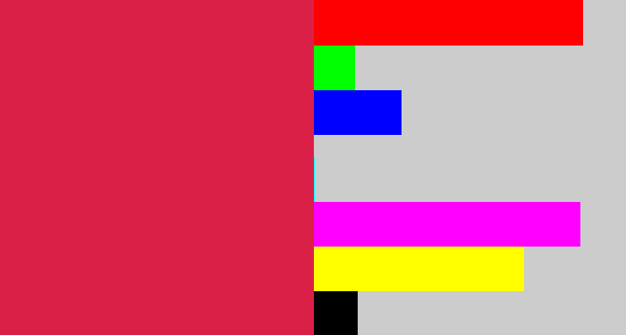 Hex color #db2048 - lipstick