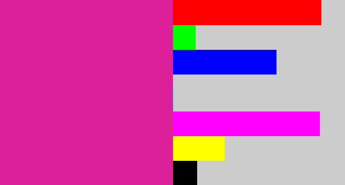 Hex color #db209a - purpley pink