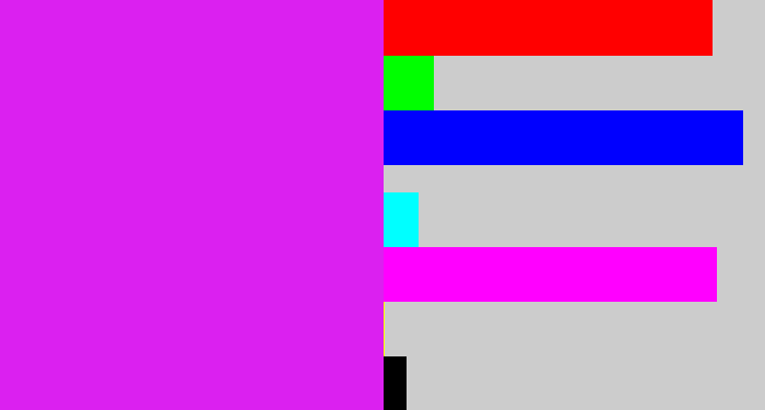 Hex color #db20f0 - purple/pink