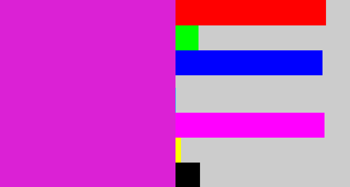 Hex color #db21d5 - purple/pink