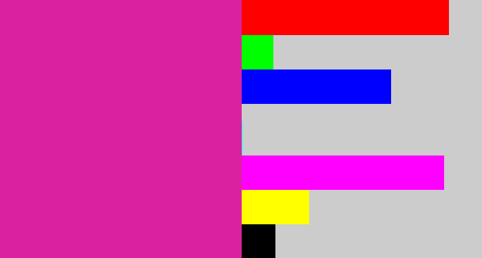 Hex color #db229e - purpley pink