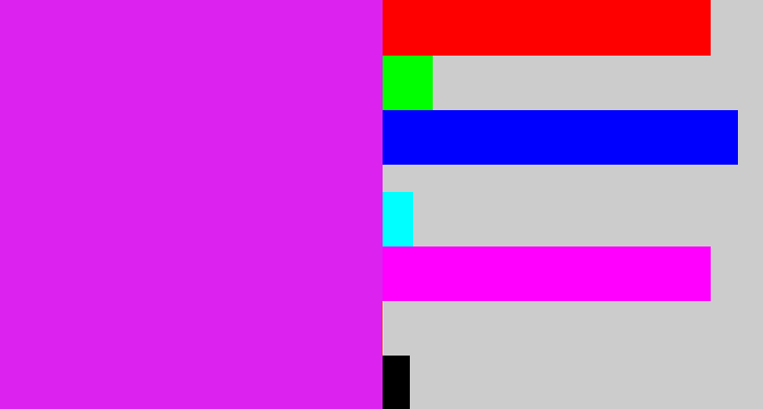 Hex color #db22ee - purple/pink