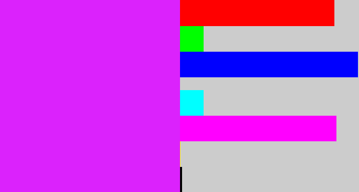 Hex color #db22fc - pink/purple