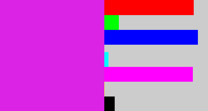 Hex color #db23e5 - purple/pink