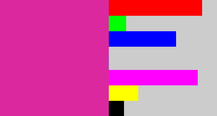 Hex color #db289f - purpley pink