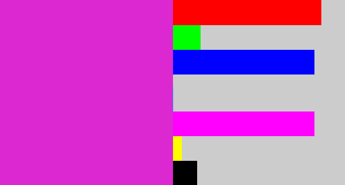 Hex color #db28d0 - purple/pink