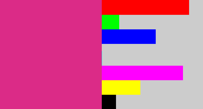 Hex color #db2b87 - darkish pink