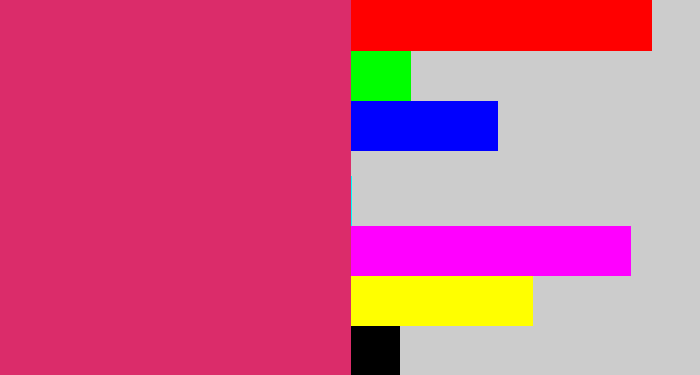 Hex color #db2c6a - dark pink