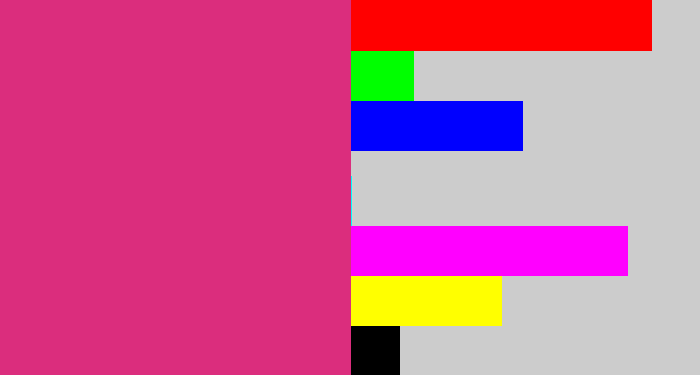 Hex color #db2d7d - darkish pink