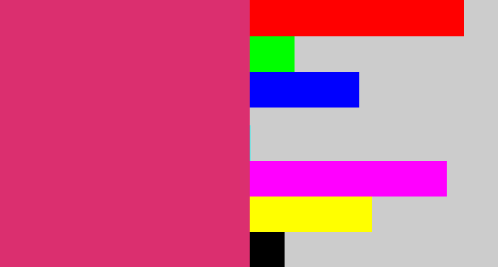 Hex color #db2f6f - dark pink
