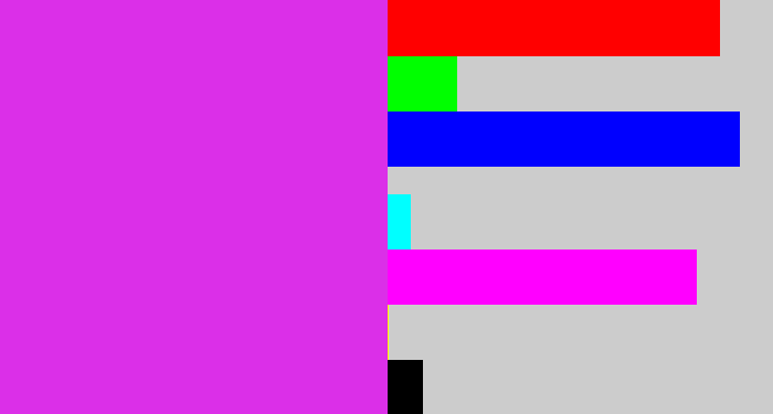Hex color #db2fe8 - purple/pink