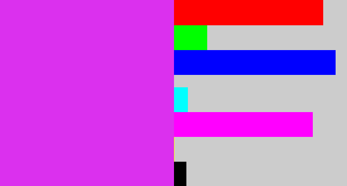 Hex color #db30ee - purple/pink