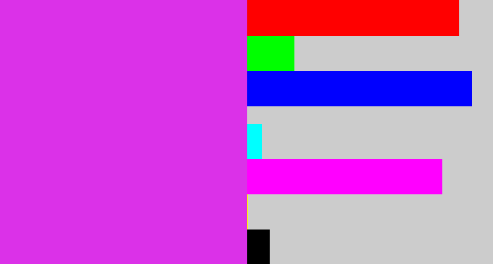 Hex color #db31e8 - purple/pink