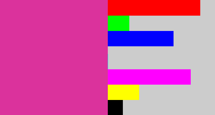 Hex color #db329c - purpley pink