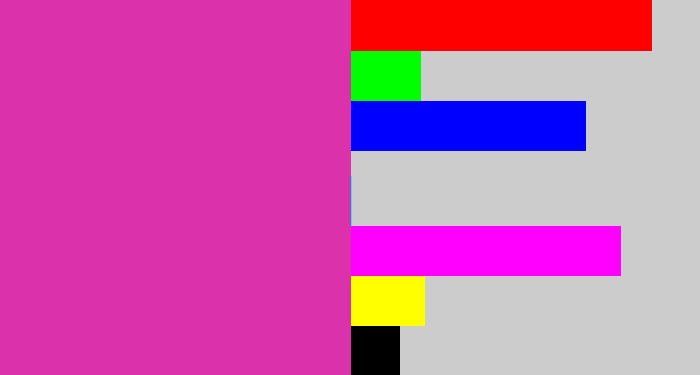 Hex color #db32ac - purpley pink