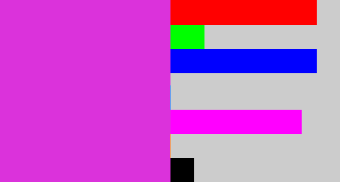Hex color #db32db - purple/pink