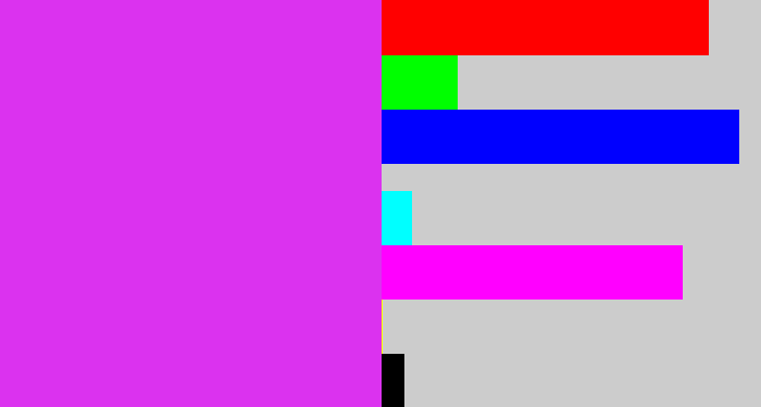 Hex color #db32ef - purple/pink