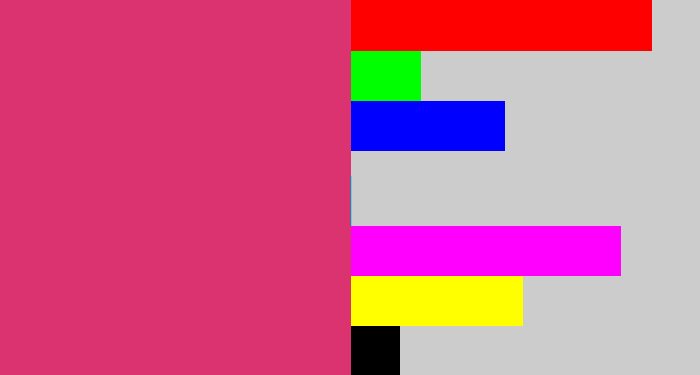 Hex color #db3370 - dark pink