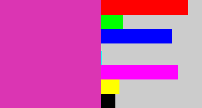 Hex color #db35b3 - purpley pink