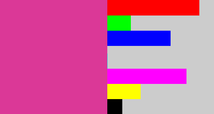 Hex color #db3897 - darkish pink