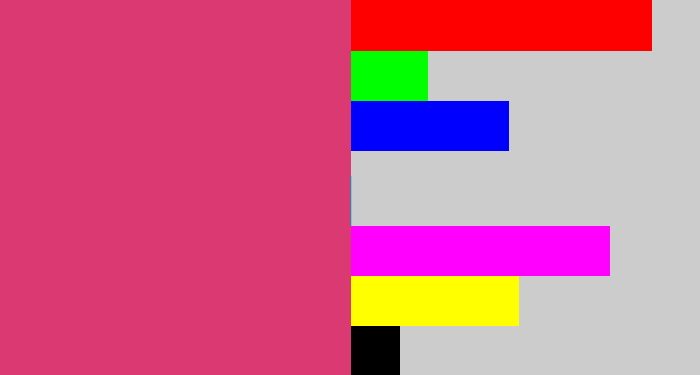 Hex color #db3972 - darkish pink