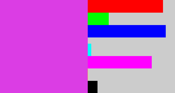 Hex color #db3de4 - purple pink