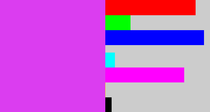 Hex color #db3df0 - heliotrope