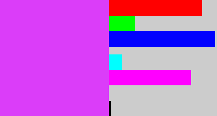 Hex color #db3df9 - heliotrope