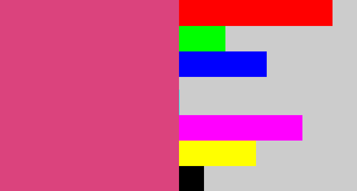 Hex color #db437d - darkish pink
