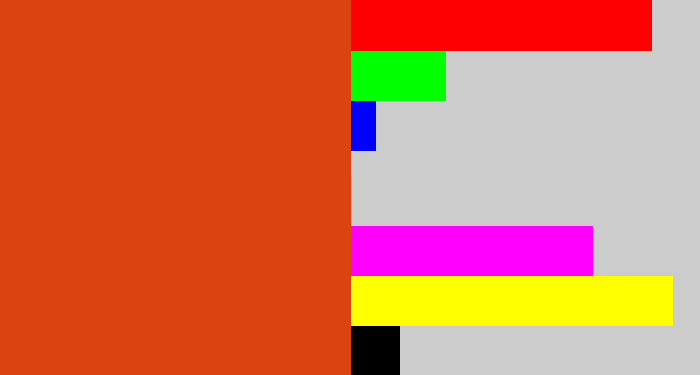 Hex color #db4411 - deep orange