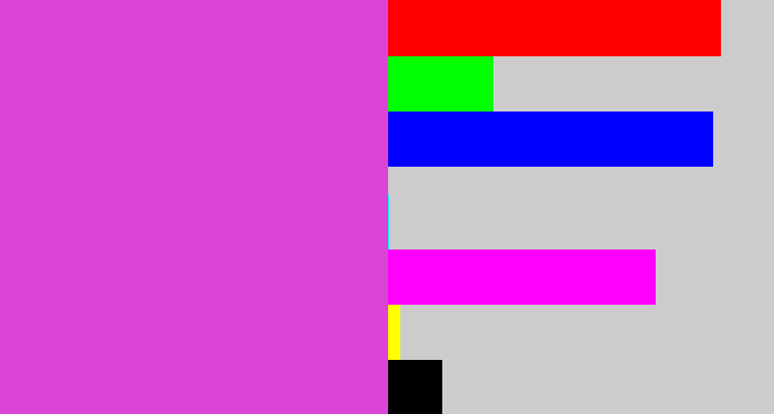 Hex color #db44d5 - pinkish purple