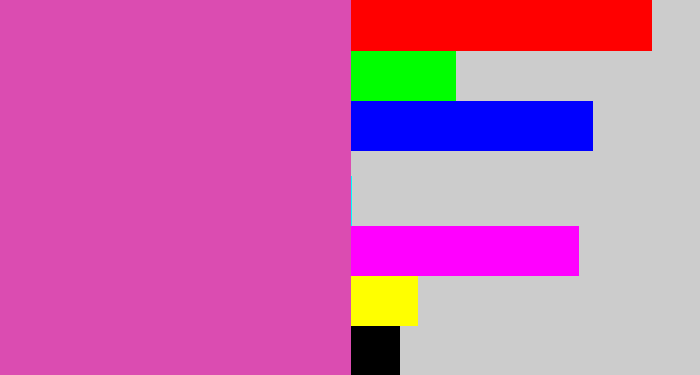 Hex color #db4cb1 - purplish pink