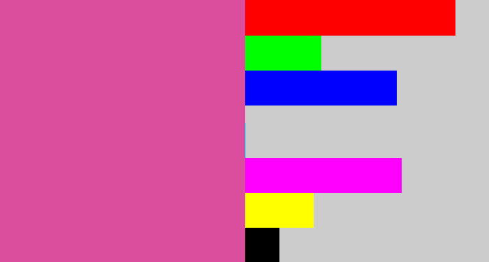 Hex color #db4e9e - purplish pink