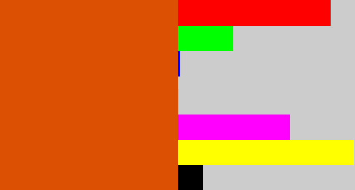 Hex color #db5002 - deep orange