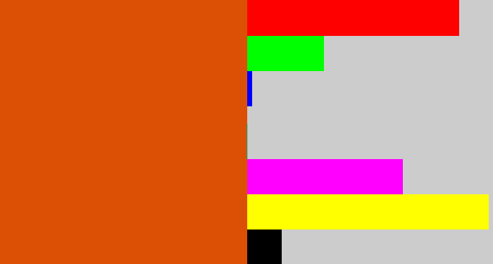 Hex color #db5005 - deep orange